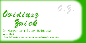 ovidiusz zwick business card